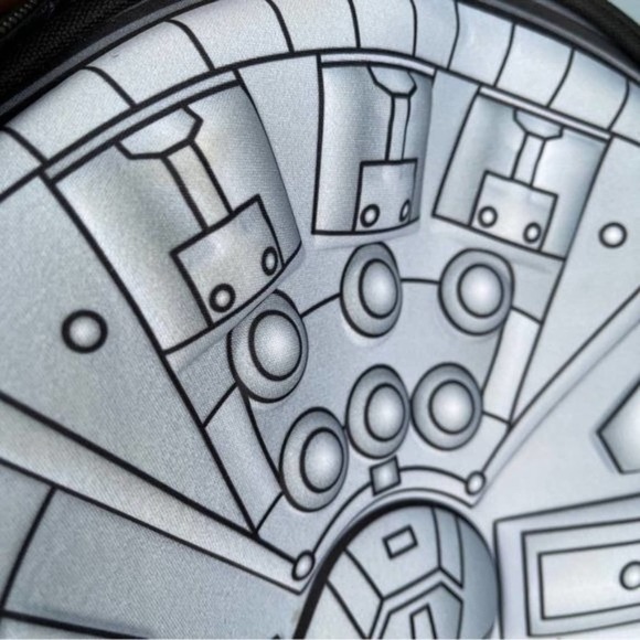 Star Wars Loungefly MILLENIUM FALCON 3D Full Size Backpack Black Inside Pocket main image 4